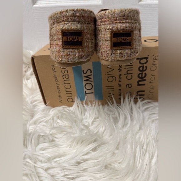 Toms Brown Tweed Flats - Picture 3 of 5